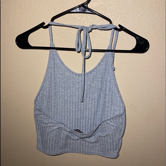 Cropped Blue Halter Top - Picture 2 of 2